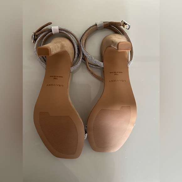 Lisa Vicky Angelic Rhinestone Ankle Strap Heel Size 7.5 - Picture 5 of 5